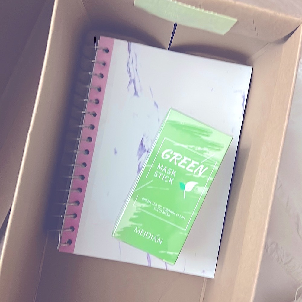 Self care bundle Green Tea mask IG + diary notebook
